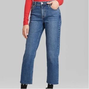 Wild Fable High Rise Straight Jeans Raw Hem 10